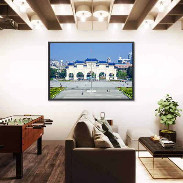 Democracy Memorial Hall In Taipei Panoramic Canvas Wall Art-1 Piece-36" x 12"-Tiaracle
