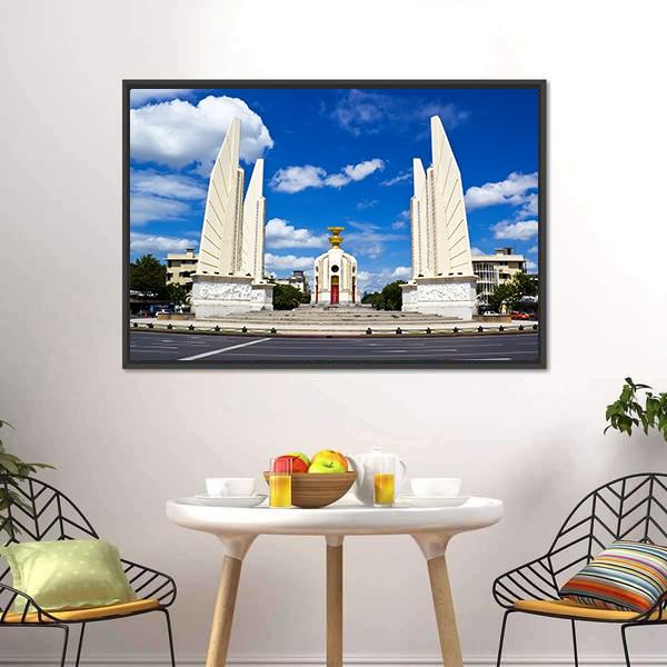 Democracy Monument Canvas Wall Art-1 Piece-Floating Frame-24" x 16"-Tiaracle