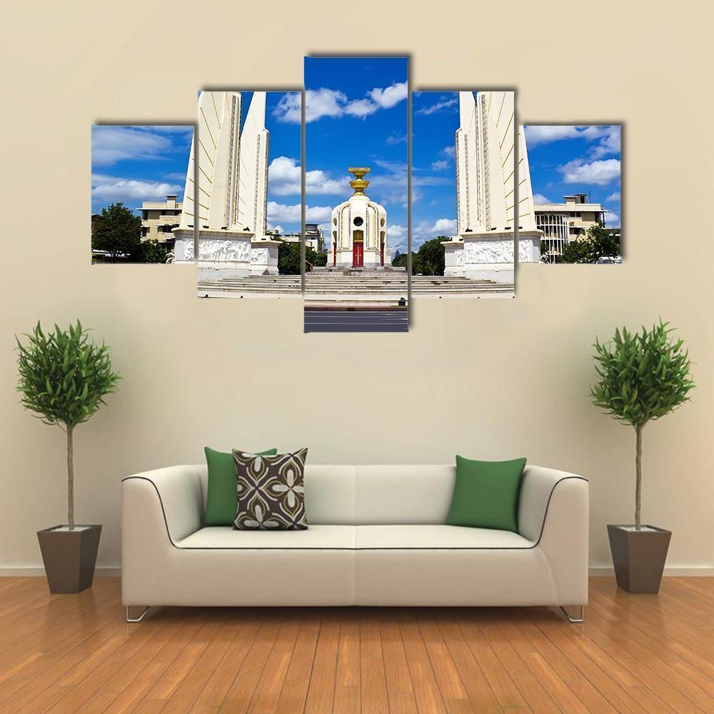 Democracy Monument Canvas Wall Art-5 Star-Gallery Wrap-62" x 32"-Tiaracle