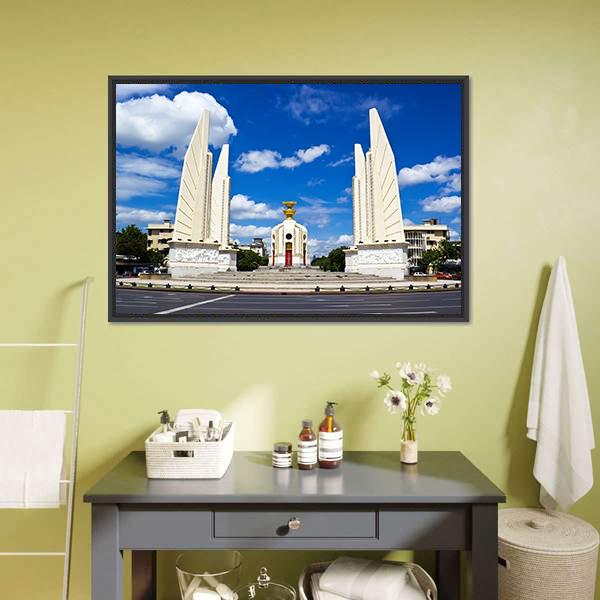Democracy Monument Canvas Wall Art-3 Horizontal-Gallery Wrap-25" x 16"-Tiaracle