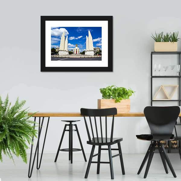 Democracy Monument Canvas Wall Art-3 Horizontal-Gallery Wrap-25" x 16"-Tiaracle