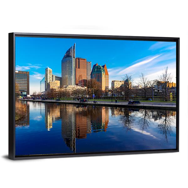 Den Haag Skyline Netherlands Canvas Wall Art-3 Horizontal-Gallery Wrap-25" x 16"-Tiaracle