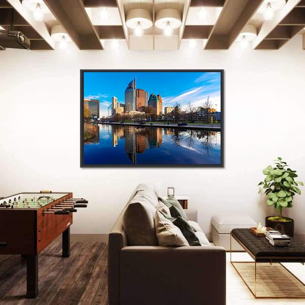 Den Haag Skyline Netherlands Canvas Wall Art-3 Horizontal-Gallery Wrap-25" x 16"-Tiaracle