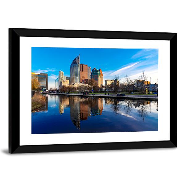 Den Haag Skyline Netherlands Canvas Wall Art-3 Horizontal-Gallery Wrap-25" x 16"-Tiaracle
