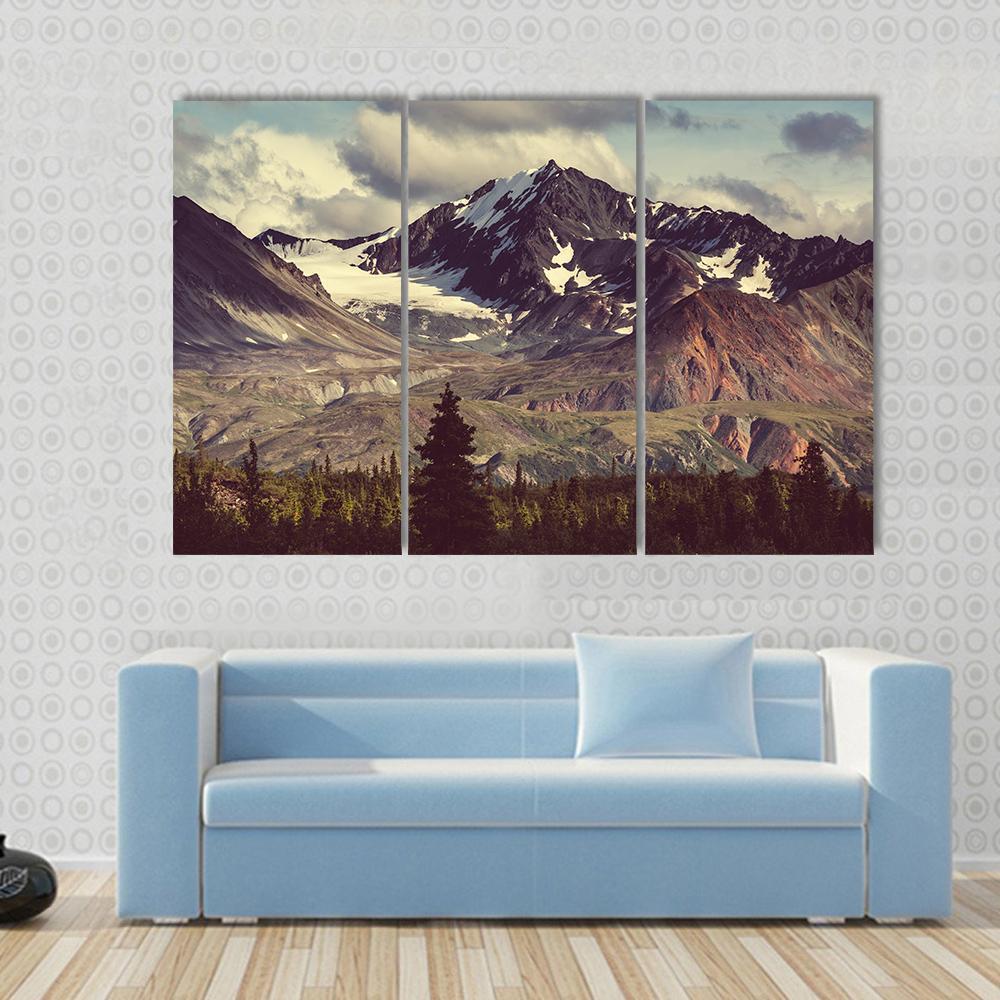 Denali Mountain Alaska Canvas Wall Art-3 Horizontal-Gallery Wrap-37" x 24"-Tiaracle