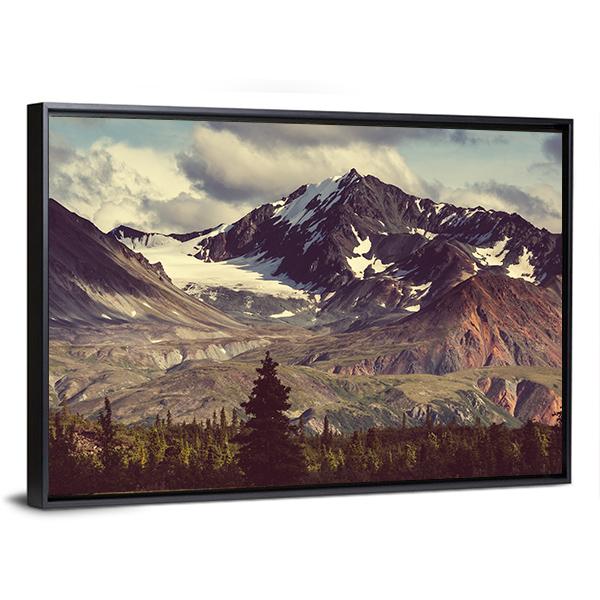 Denali Mountain Alaska Canvas Wall Art-3 Horizontal-Gallery Wrap-25" x 16"-Tiaracle