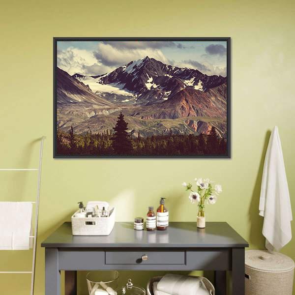 Denali Mountain Alaska Canvas Wall Art-3 Horizontal-Gallery Wrap-25" x 16"-Tiaracle