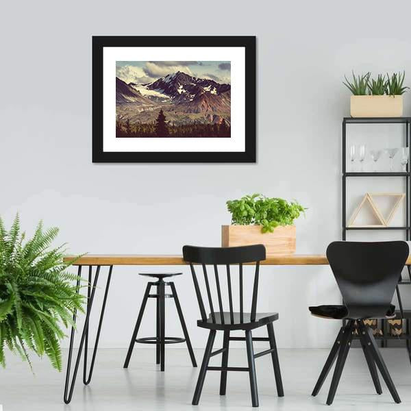 Denali Mountain Alaska Canvas Wall Art-3 Horizontal-Gallery Wrap-25" x 16"-Tiaracle