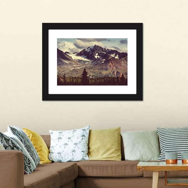 Denali Mountain Alaska Canvas Wall Art-1 Piece-Framed Print-20" x 16"-Tiaracle