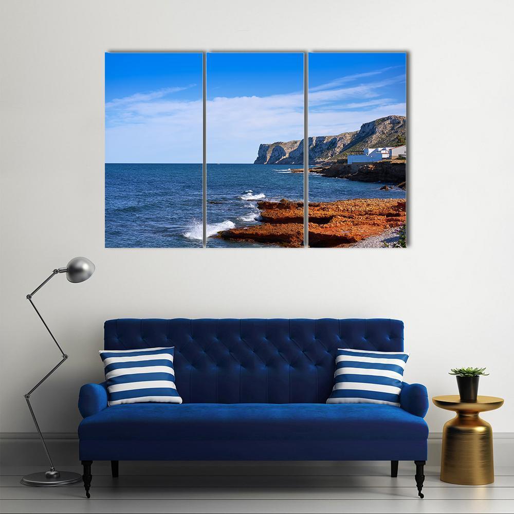 Denia Las Rotas Beach Canvas Wall Art-3 Horizontal-Gallery Wrap-37" x 24"-Tiaracle