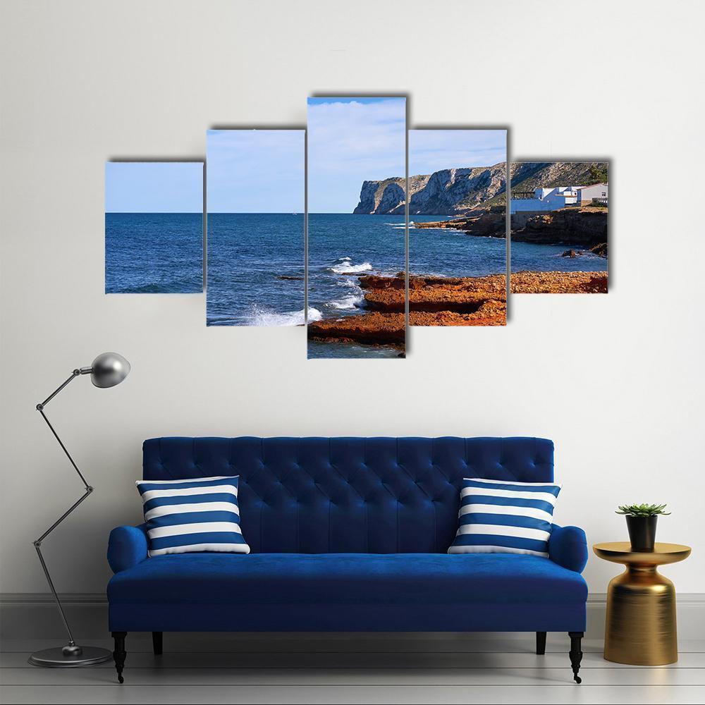 Denia Las Rotas Beach Canvas Wall Art-5 Star-Gallery Wrap-62" x 32"-Tiaracle