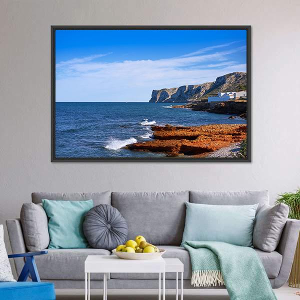 Denia Las Rotas Beach Canvas Wall Art-3 Horizontal-Gallery Wrap-25" x 16"-Tiaracle