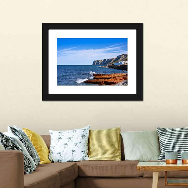 Denia Las Rotas Beach Canvas Wall Art-1 Piece-Framed Print-20" x 16"-Tiaracle