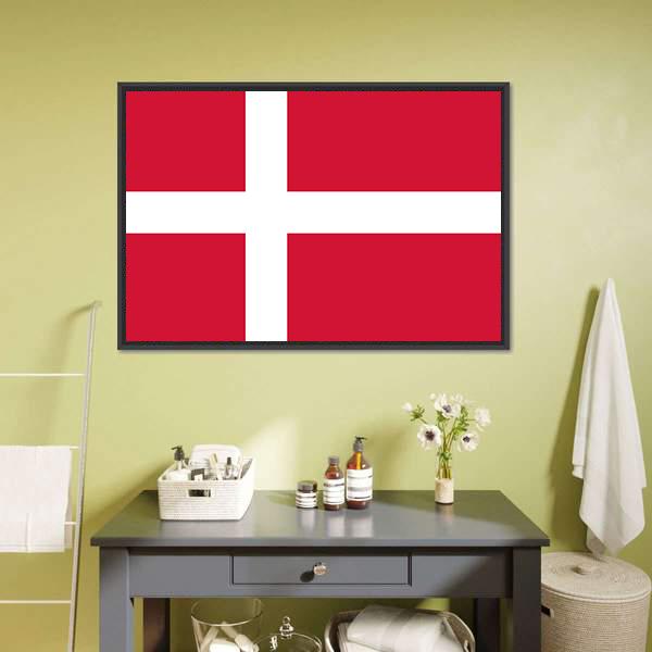 Denmark Flag Canvas Wall Art-5 Horizontal-Gallery Wrap-22" x 12"-Tiaracle