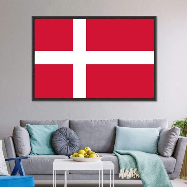 Denmark Flag Canvas Wall Art-5 Horizontal-Gallery Wrap-22" x 12"-Tiaracle