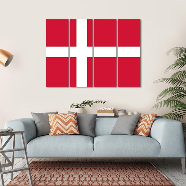 Denmark Flag Canvas Wall Art-1 Piece-Gallery Wrap-36" x 24"-Tiaracle