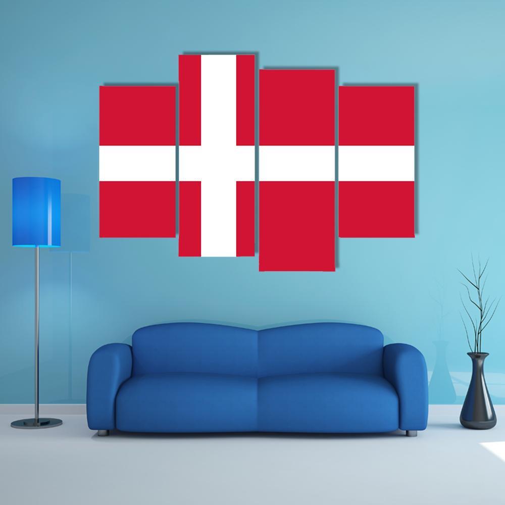 Denmark Flag Canvas Wall Art-4 Pop-Gallery Wrap-50" x 32"-Tiaracle