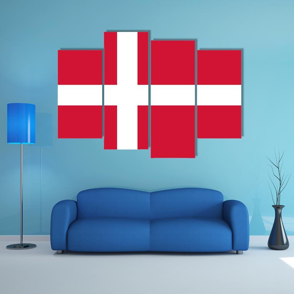 Denmark Flag Canvas Wall Art-4 Pop-Gallery Wrap-50" x 32"-Tiaracle