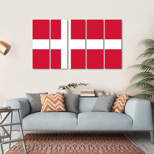 Denmark Flag Canvas Wall Art-5 Horizontal-Gallery Wrap-22" x 12"-Tiaracle