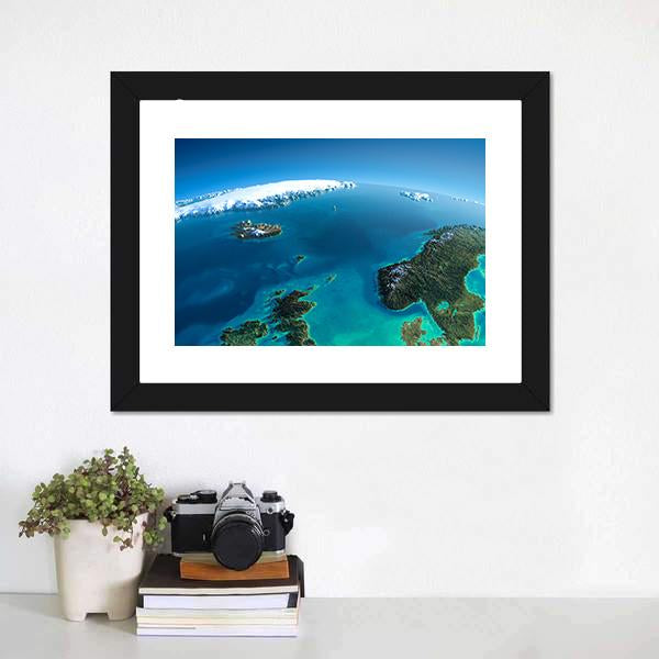 Denmark From Satellite Canvas Wall Art-5 Horizontal-Gallery Wrap-22" x 12"-Tiaracle