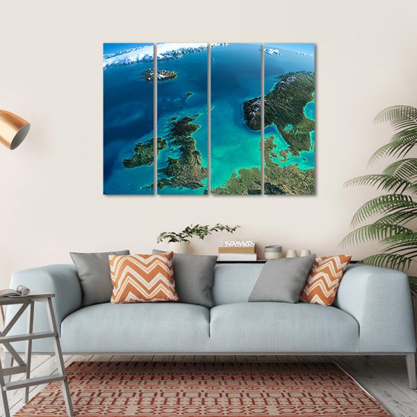 Denmark From Satellite Canvas Wall Art-4 Horizontal-Gallery Wrap-34" x 24"-Tiaracle