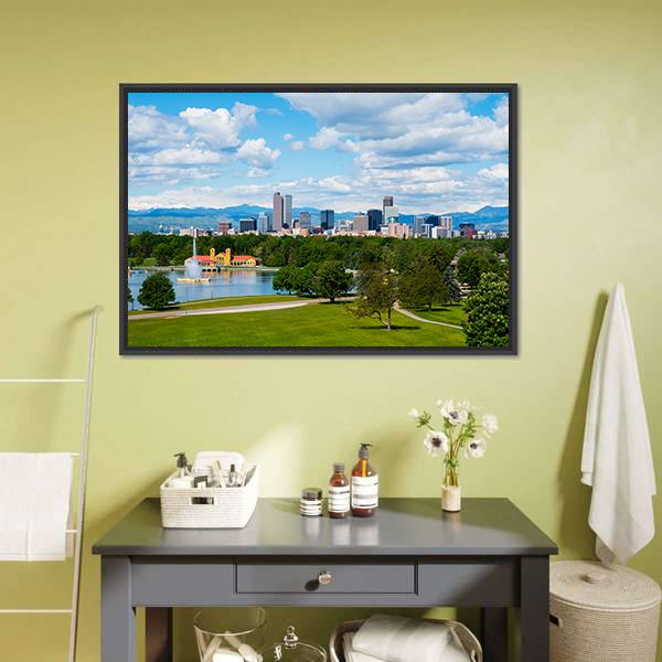 Denver Downtown Colorado Canvas Wall Art-3 Horizontal-Gallery Wrap-25" x 16"-Tiaracle