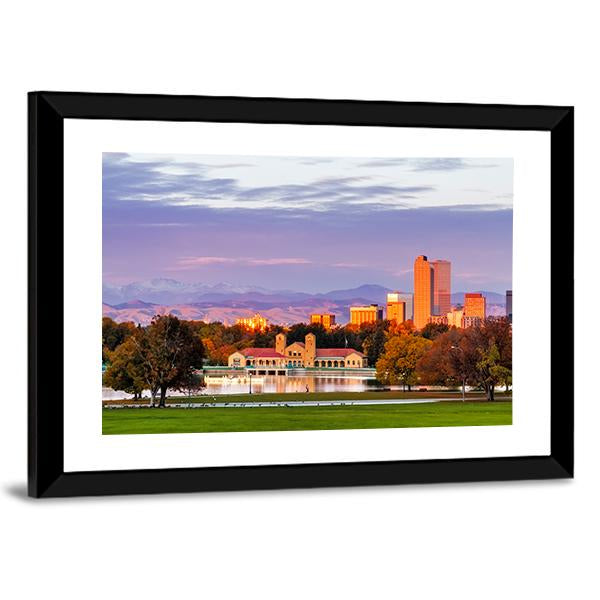 Denver Skyline Colorado Canvas Wall Art-3 Horizontal-Gallery Wrap-25" x 16"-Tiaracle
