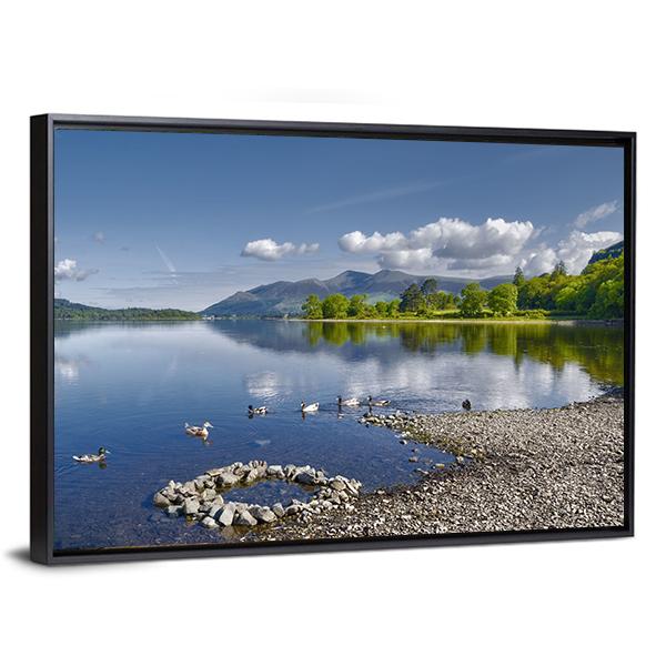 Derwent Water Lake Canvas Wall Art-3 Horizontal-Gallery Wrap-25" x 16"-Tiaracle
