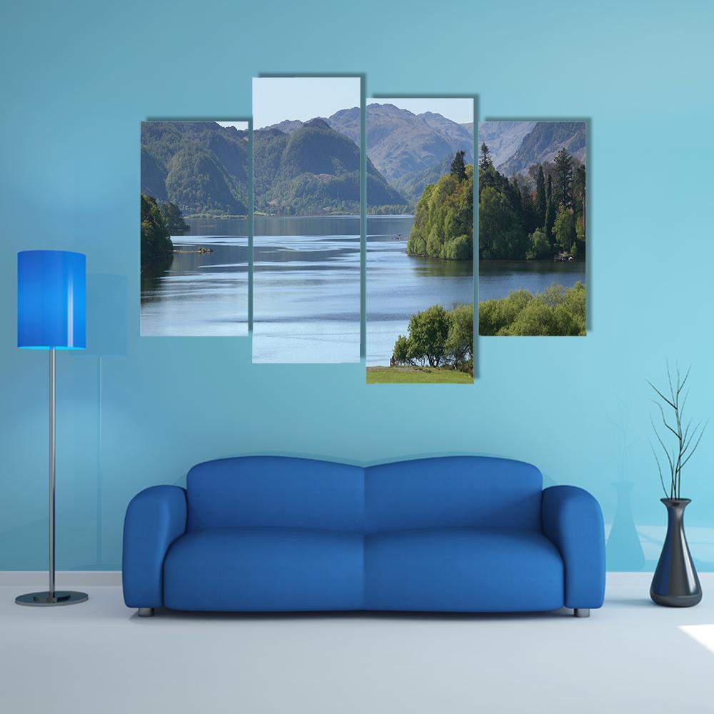 Derwent Water Lake UK Canvas Wall Art-4 Pop-Gallery Wrap-50" x 32"-Tiaracle