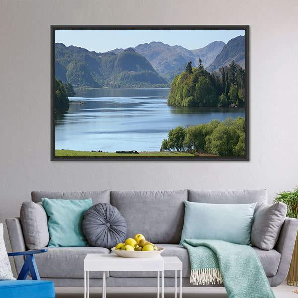 Derwent Water Lake UK Canvas Wall Art-3 Horizontal-Gallery Wrap-25" x 16"-Tiaracle
