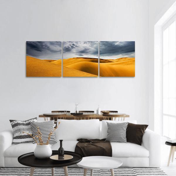 Desert Dune Panoramic Canvas Wall Art-3 Piece-25" x 08"-Tiaracle