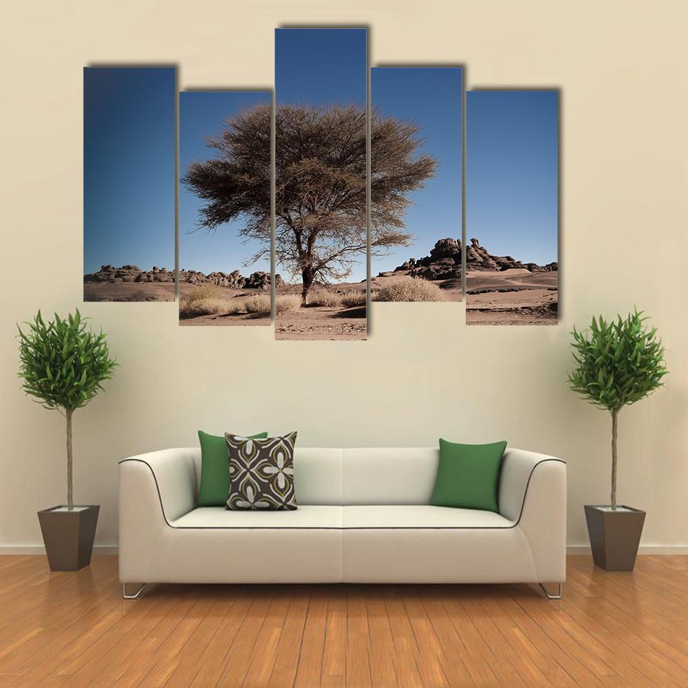 Desert Landscape Algeria Canvas Wall Art-5 Pop-Gallery Wrap-47" x 32"-Tiaracle