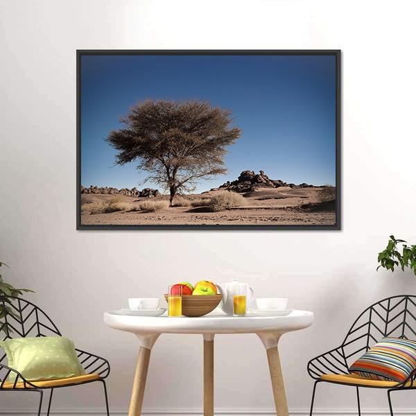Desert Landscape Algeria Canvas Wall Art-1 Piece-Floating Frame-24" x 16"-Tiaracle