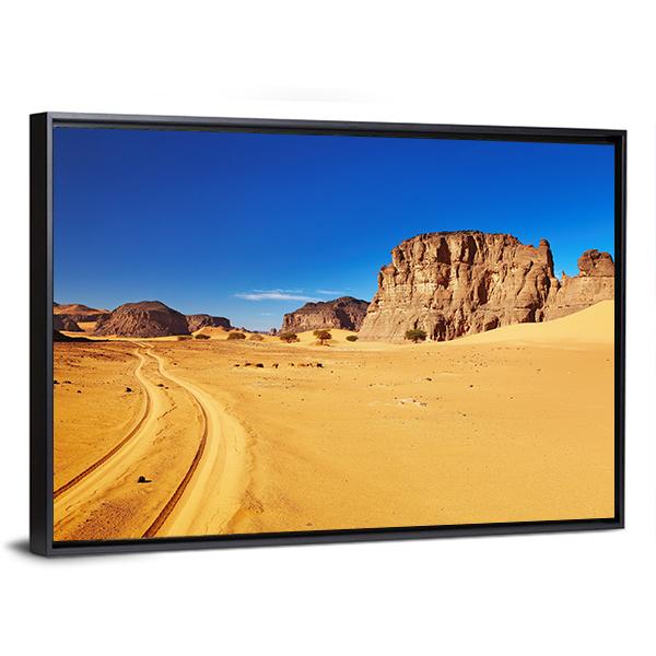 Desert Landscape With Rocks Canvas Wall Art-3 Horizontal-Gallery Wrap-25&quot; x 16&quot;-Tiaracle