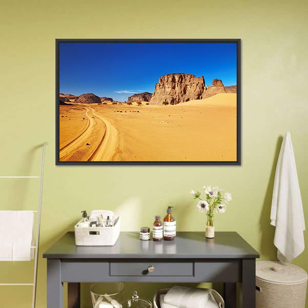 Desert Landscape With Rocks Canvas Wall Art-3 Horizontal-Gallery Wrap-25" x 16"-Tiaracle