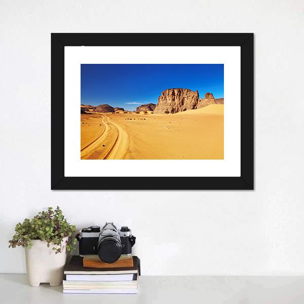Desert Landscape With Rocks Canvas Wall Art-3 Horizontal-Gallery Wrap-25&quot; x 16&quot;-Tiaracle