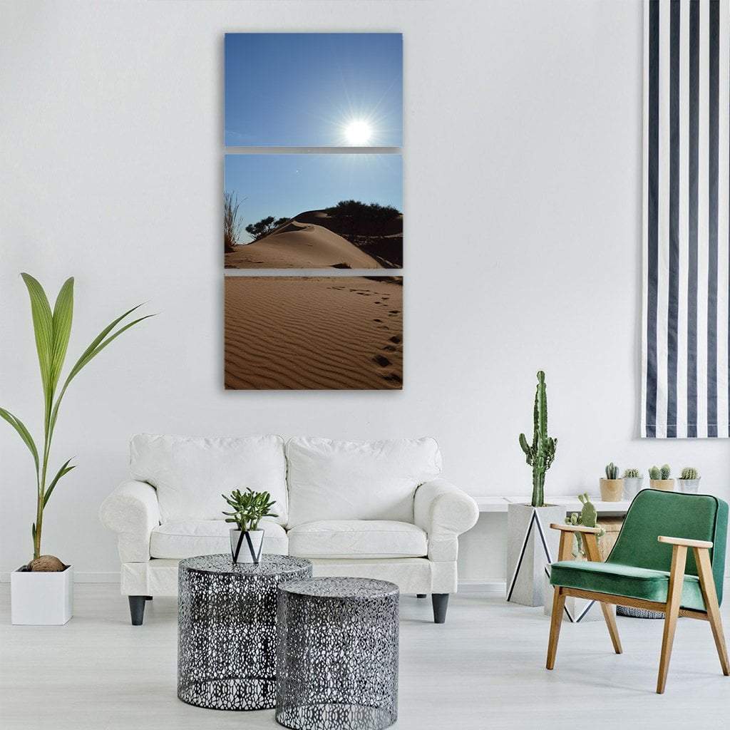 Desert In Africa Vertical Canvas Wall Art-3 Vertical-Gallery Wrap-12" x 25"-Tiaracle