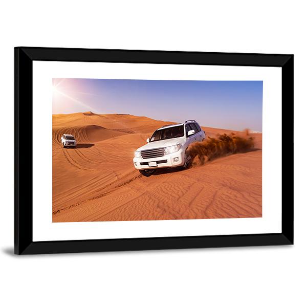 Desert SUVs Bashing Canvas Wall Art-5 Horizontal-Gallery Wrap-22" x 12"-Tiaracle