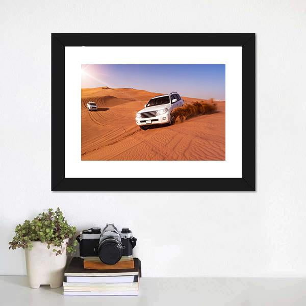 Desert SUVs Bashing Canvas Wall Art-5 Horizontal-Gallery Wrap-22" x 12"-Tiaracle