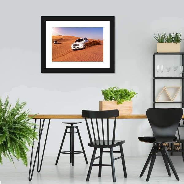 Desert SUVs Bashing Canvas Wall Art-5 Horizontal-Gallery Wrap-22" x 12"-Tiaracle