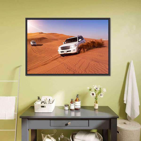 Desert SUVs Bashing Canvas Wall Art-3 Horizontal-Gallery Wrap-25" x 16"-Tiaracle
