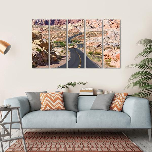 Desert Winding Road Canvas Wall Art-5 Horizontal-Gallery Wrap-22" x 12"-Tiaracle