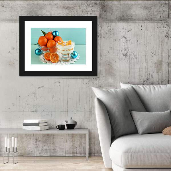 Dessert With Tangerine Canvas Wall Art-5 Horizontal-Gallery Wrap-22" x 12"-Tiaracle