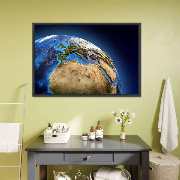 Detailed Picture Of Earth Canvas Wall Art-5 Horizontal-Gallery Wrap-22" x 12"-Tiaracle