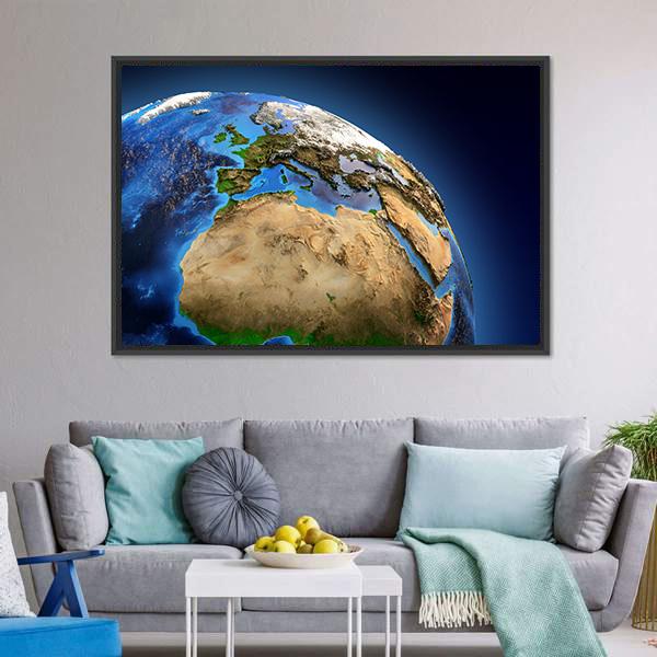 Detailed Picture Of Earth Canvas Wall Art-5 Horizontal-Gallery Wrap-22" x 12"-Tiaracle