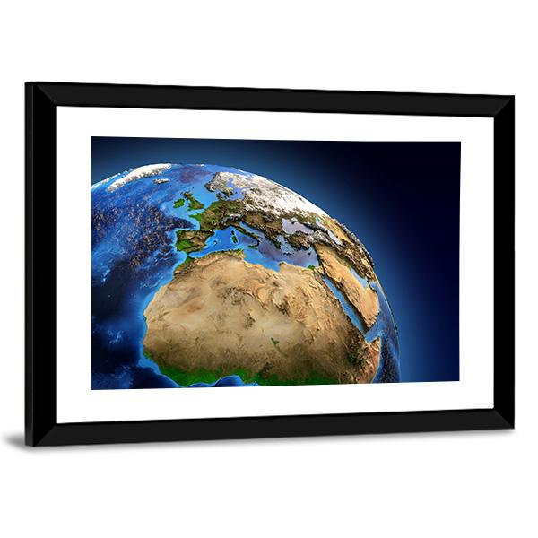 Detailed Picture Of Earth Canvas Wall Art-5 Horizontal-Gallery Wrap-22" x 12"-Tiaracle