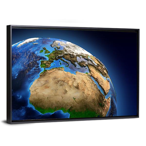 Detailed Picture Of Earth Canvas Wall Art-5 Horizontal-Gallery Wrap-22" x 12"-Tiaracle