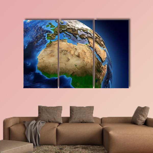 Detailed Picture Of Earth Canvas Wall Art-3 Horizontal-Gallery Wrap-37" x 24"-Tiaracle