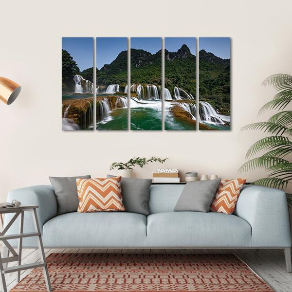 Detian Waterfall Canvas Wall Art-5 Horizontal-Gallery Wrap-22" x 12"-Tiaracle