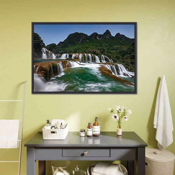 Detian Waterfall Canvas Wall Art-3 Horizontal-Gallery Wrap-25" x 16"-Tiaracle